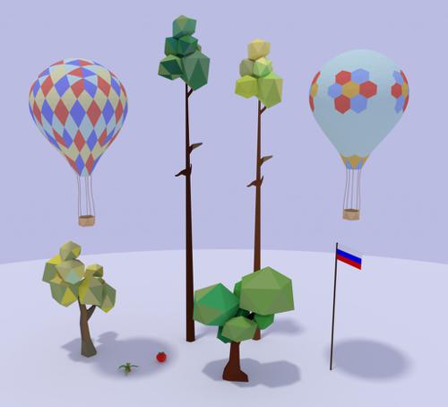 Low Poly objects preview image